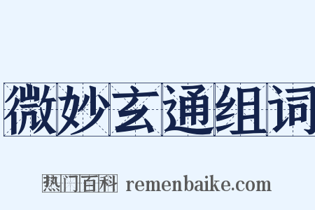 微妙玄通组词是什么意思的图片